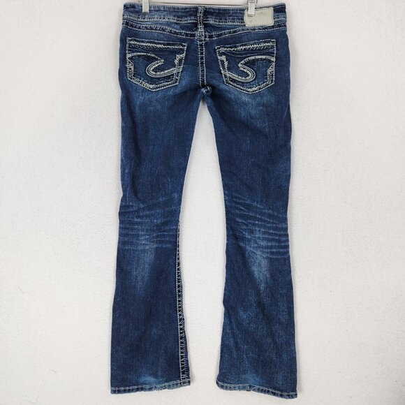 Silver Jeans Womens 29x33 Blue Suki Bootcut Stretch Dark Wash Low Rise Denim - Picture 8 of 15